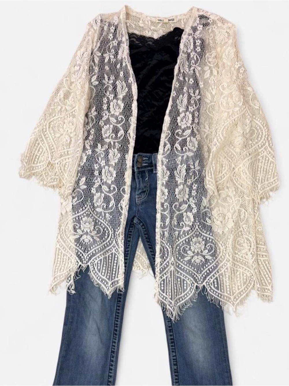 Wallflower White Lace Kimono Jacket - Women Jackets & Coats